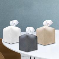 PU Leather Tissue Box Cover durable Solid PC