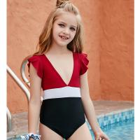 Polyester One-piece Swimsuit backless Polyester patchwork patchwork mixed colors PC