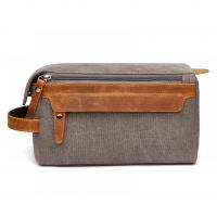 Crazy Horse Leather & Canvas Pouch Bag durable & portable Solid PC