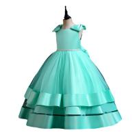 Polyester Slim & Princess Girl One-piece Dress large hem design patchwork Solid PC