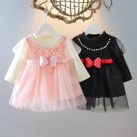 Cotton Slim & Princess Girl One-piece Dress patchwork PC