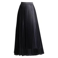 Polyester Waist-controlled & Pleated & High Waist Skirt patchwork : PC