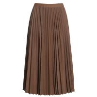 Polyester Waist-controlled & Slim & Pleated & High Waist Skirt patchwork Solid : PC