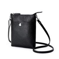 Cowhide Crossbody Bag soft surface & attached with hanging strap Lichee Pattern PC