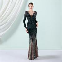 Polyester Waist-controlled & Slim & Mermaid Long Evening Dress Sequin PC
