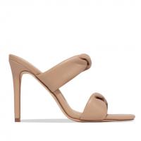 Rubber & PU Leather Stiletto Women Sandals Solid Pair