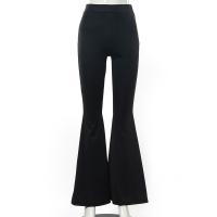Polyester High Waist Women Long Trousers Solid black PC