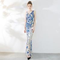 Polyester & Baumwolle Langes Abendkleid, Patchwork, mehr Farben zur Auswahl,  Stück