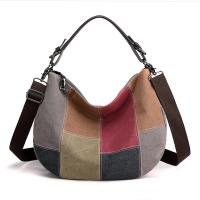 Canvas Shoulder Bag contrast color & soft surface Polyester Solid multi-colored PC