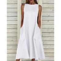 Cotton One-piece Dress & loose Solid PC