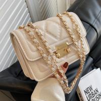 PU Leather Crossbody Bag with chain & bun & soft surface Argyle PC