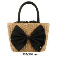 Straw Woven Shoulder Bag soft surface butterfly pattern PC
