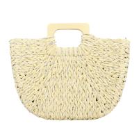 Straw Woven Tote soft surface & attached with hanging strap Solid PC