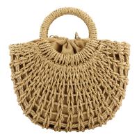 Straw Woven Tote soft surface & attached with hanging strap Solid PC