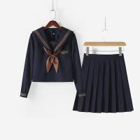 Viscose & Polyester Schoolgirl Costume  skirt & top black Set