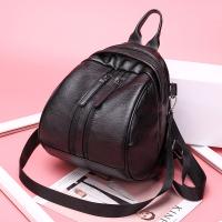 PU Leather Multifunction Backpack soft surface Solid PC