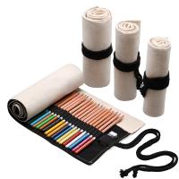 Canvas Stationery Pen Bag portable Solid white and black PC