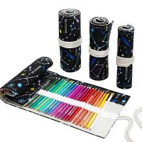 Canvas Stationery Pen Bag portable printed starry sky pattern black PC