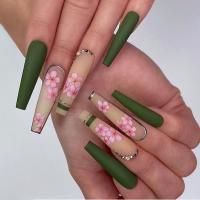 ABS Fake Nails for women green PC