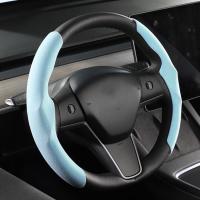 Suede Steering Wheel Cover fro Tesla Model3 hardwearing & anti-skidding Sold By Set