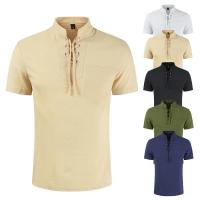 Linen Slim Men Short Sleeve T-Shirt & with pocket Solid PC