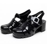 Plastic buckle High-Heeled Shoes & anti-skidding Solid Pair