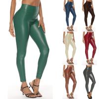 PU Leather & Polyester Slim & Plus Size Women Pencil Pants lift the hip Solid PC