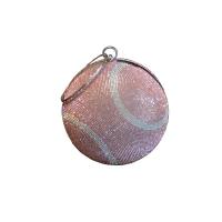 Rhinestone & Nylon Round Ball Clutch Bag with chain & circular ring PC