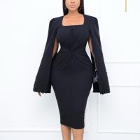 Polyester Cloak Sexy Package Hip Dresses Solid PC