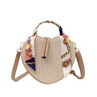 Straw Woven Tote soft surface & attached with hanging strap Solid PC