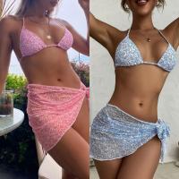 Polyester Bikini backless & three piece printed shivering Set