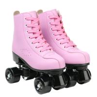 PU Leather Roller Skates PVC plain dyed Solid Pair