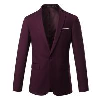 Cotton Blazer & Slim & Plus Size Men Suit Coat Solid PC