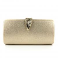 Synthetic Leather & Metal & Polyester Evening Party Clutch Bag with chain leaf pattern PC