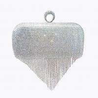 PU Leather & Polyester Tassels Clutch Bag with chain & with rhinestone PC
