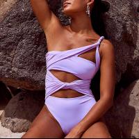 Polyester One-piece Swimsuit backless & hollow & skinny style Solid PC