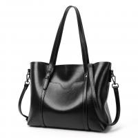 PU Leather Handbag large capacity & soft surface & attached with hanging strap Solid PC