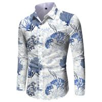 Polyester Hommes Chemises décontractées à manches longues Imprimé couleur et motif différents pour le choix pièce