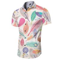 ポリエステル メンズ半袖カジュアルシャツ 印刷 選択のための異なる色とパターン 一つ