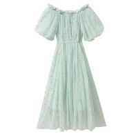 Polyester Einteiliges Kleid, Bestickt, mehr Farben zur Auswahl,  Stück