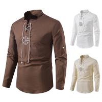 Cotton Men Long Sleeve Casual Shirts & loose Solid PC