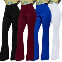 Polyester Slim & High Waist Women Long Trousers Solid PC