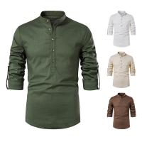 Baumwolle Männer Langarm Casual Shirts, Solide, mehr Farben zur Auswahl,  Stück