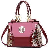 PU Leather Handbag soft surface & embroidered & attached with hanging strap Sequin Solid PC