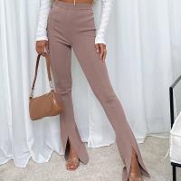 Polyester High Waist Women Long Trousers Solid PC