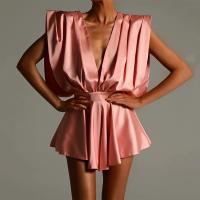Polyester Women Romper backless Solid PC