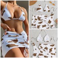Polyester Bikini backless & three piece printed Set