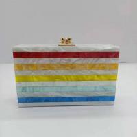 Acrylic hard-surface Clutch Bag with chain rainbow pattern PC