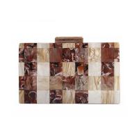 Acrylic hard-surface Clutch Bag with chain patchwork PC