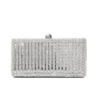 PU Leather hard-surface Clutch Bag with chain & with rhinestone Polyester Solid PC